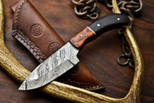 Load image into Gallery viewer, HS-696 Custom Handmade Damascus Steel Skinner Knife - Beautiful Wood Handle