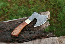 Load image into Gallery viewer, HS-1074 | Custom Handmade Damascus Mini Hand Forged Axe With Wood Handle