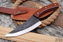 Load image into Gallery viewer, HS-441 | Custom Handmade High Carbon Railroad Steel Chef-Hunting knife - Awesome Wood Handle