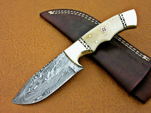 Load image into Gallery viewer, HS-775 Custom Handmade Damascus Skinner Knife With Camel Bone Handle