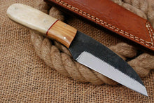 Load image into Gallery viewer, HS-753 Custom Hand Forged Railroad Steel Skinner Knife 8.0 inch Overall And Camel Bone+Wood Handle