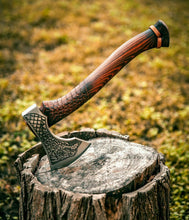Load image into Gallery viewer, HS-1018 Handmade VIKING HAND FORGED CARBON STEEL BLADE, TOMAHAWK, HATCHET,COMBAT AXE HUN