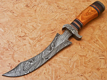 Load image into Gallery viewer, HS-546 Custom Handmade Damascus Hunting Knife With Hard Wood Handle