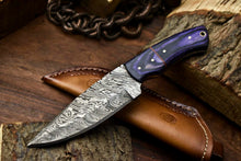 Load image into Gallery viewer, HS-674 Custom Handmade Damascus Steel Skinner Knife - Beautiful Hard Wood Handle