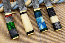 Load image into Gallery viewer, HS Deal 02 - Custom Handmade Damascus Skinner Knife Lot OF Four Pecs With Different Handles
