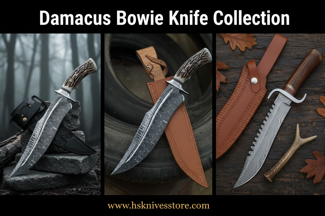 Damascus Bowie Knife with Antler & Wood Handle — The Ultimate Collector's Guide