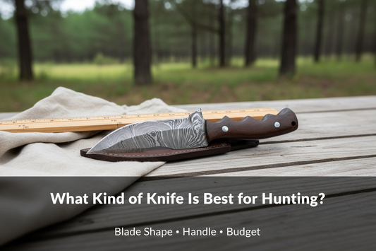 What Kind of Knife Is Best for Hunting hero banner with HS-355 Damascus hunting knife