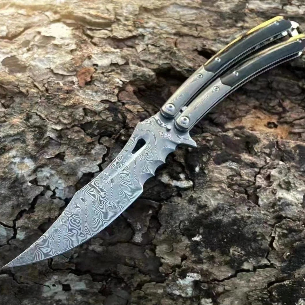 Damascus Balisong Knife 