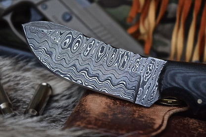 HS-842 Personalized Handmade Damascus Hunter Stair Skinner Edc Knife