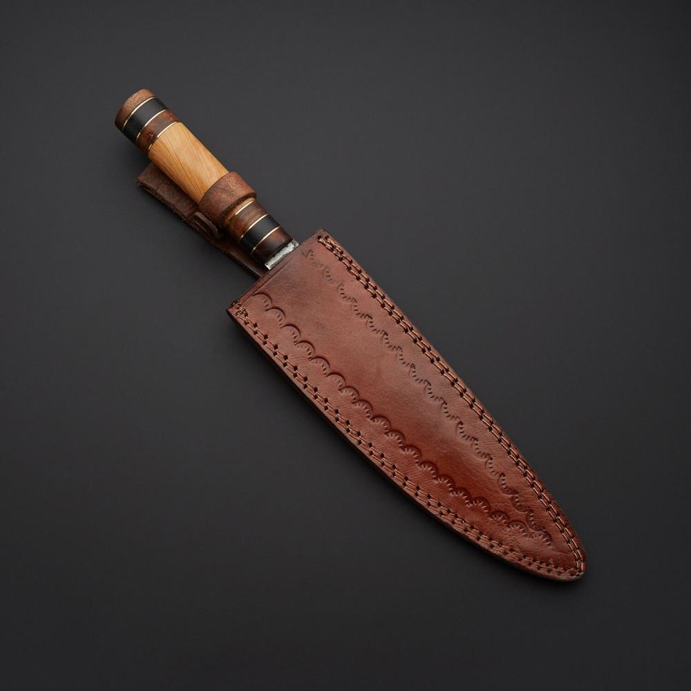 HS-299  Custom Handmade Damascus Kitchen/Chef Knife - Wood Handle - Best Price