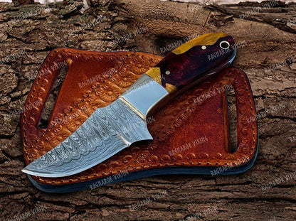 Handmade Damascus Bull Cutter Knife 