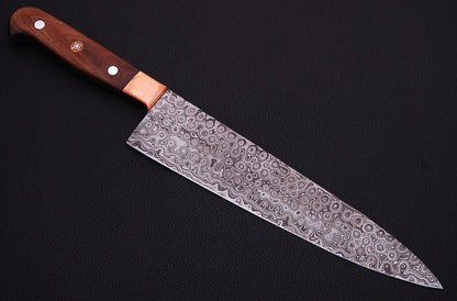 HS-459  Custom Handmade Damascus Kitchen/Chef Knife - Wood Handle - Best Price