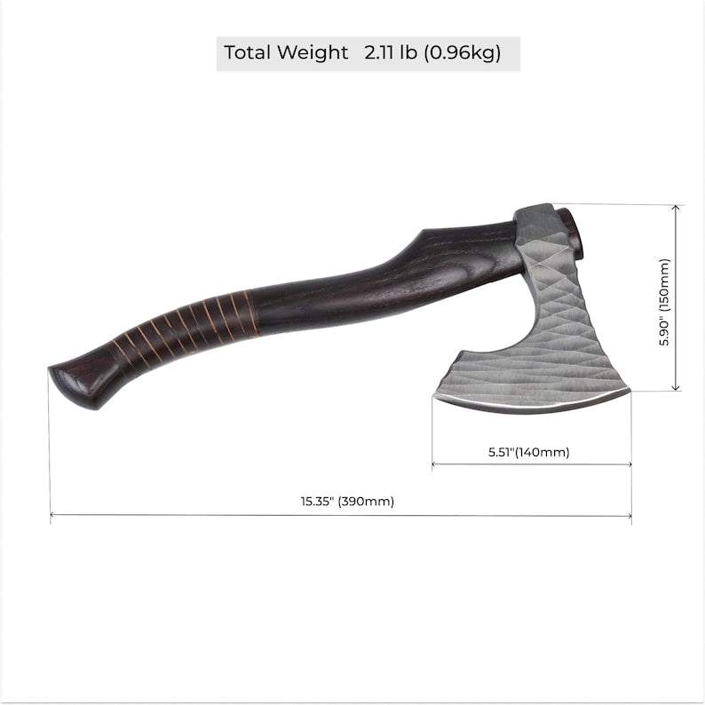 Handmade Viking Hatchet Custom Engraved, Functional Camping Axe Forged with Sheath & wooden runic box