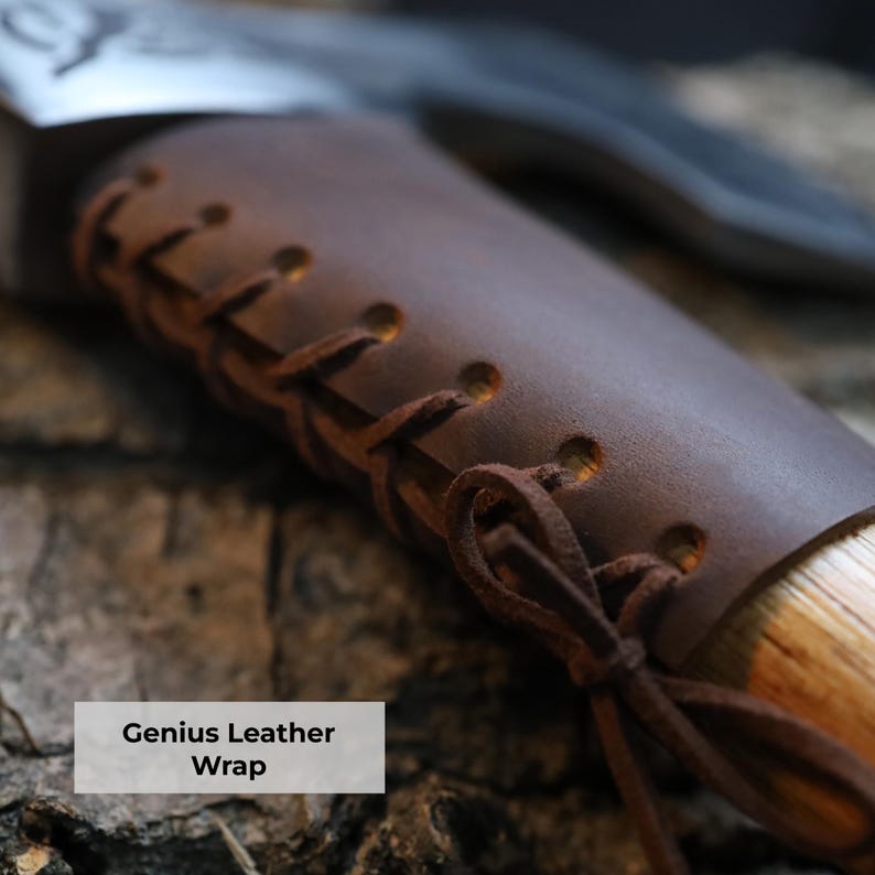 Handmade Viking Axe with Custom Engraving, High Carbon Steel Head & Leather Sheath