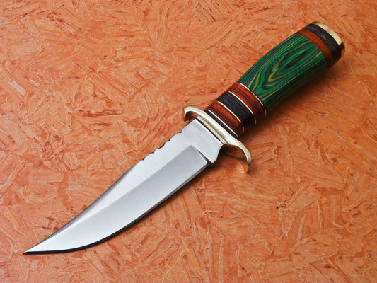 Custom Handmade D2 Steel Hunting Knife With Hard Wood Handle