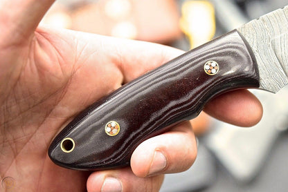 HS-825 Custom Handmade Damascus Skinner Knife With Hard Wood Handle