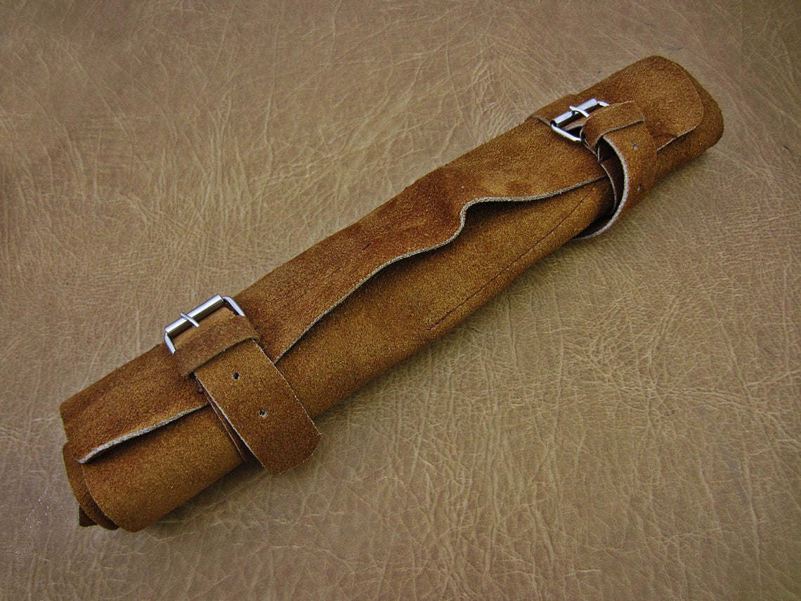 HS-163 Custom Handmade Damascus Five Pecs Kitchen/Chef Knives Set-  Camel Bone Handle - Best Price