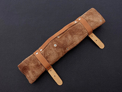 HS-107 '' Handmade Damascus chefs knife set of 5 pcs Blue Micarta sheet handle kitchen knife Set