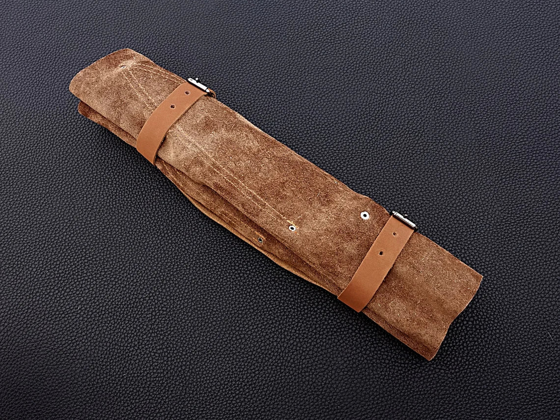 HS-107 '' Handmade Damascus chefs knife set of 5 pcs Blue Micarta sheet handle kitchen knife Set