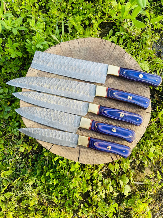 Handmade Damascus Knife Set 