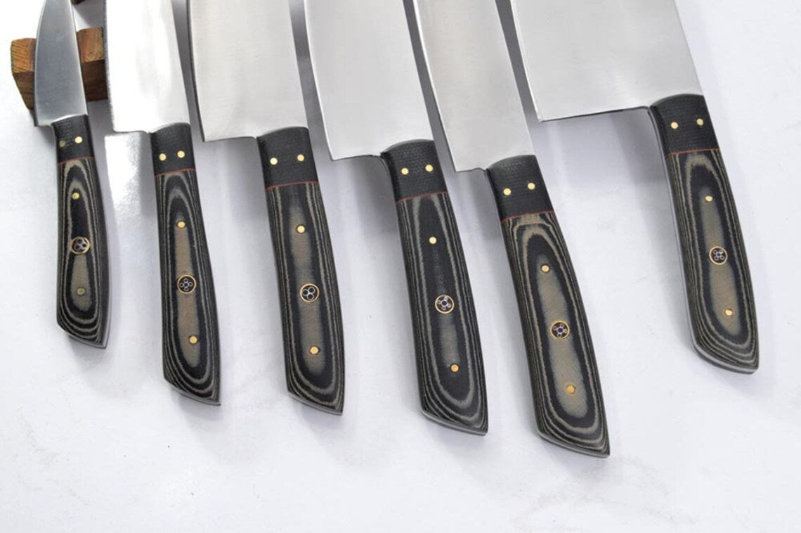 Handmade J2 Steel Chef Knife Set – 6 Pieces | Micarta Handle | HS-118
