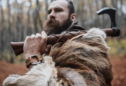 Nordic Viking Axe – Hand Forged Carbon Steel | Rose Wood Shaft | HS-1022