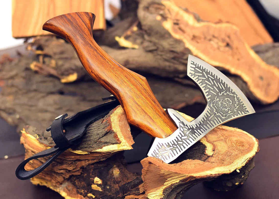 Handmade Steel Camping Axe – Ash Wood Handle | Gift for Him | HS-1020