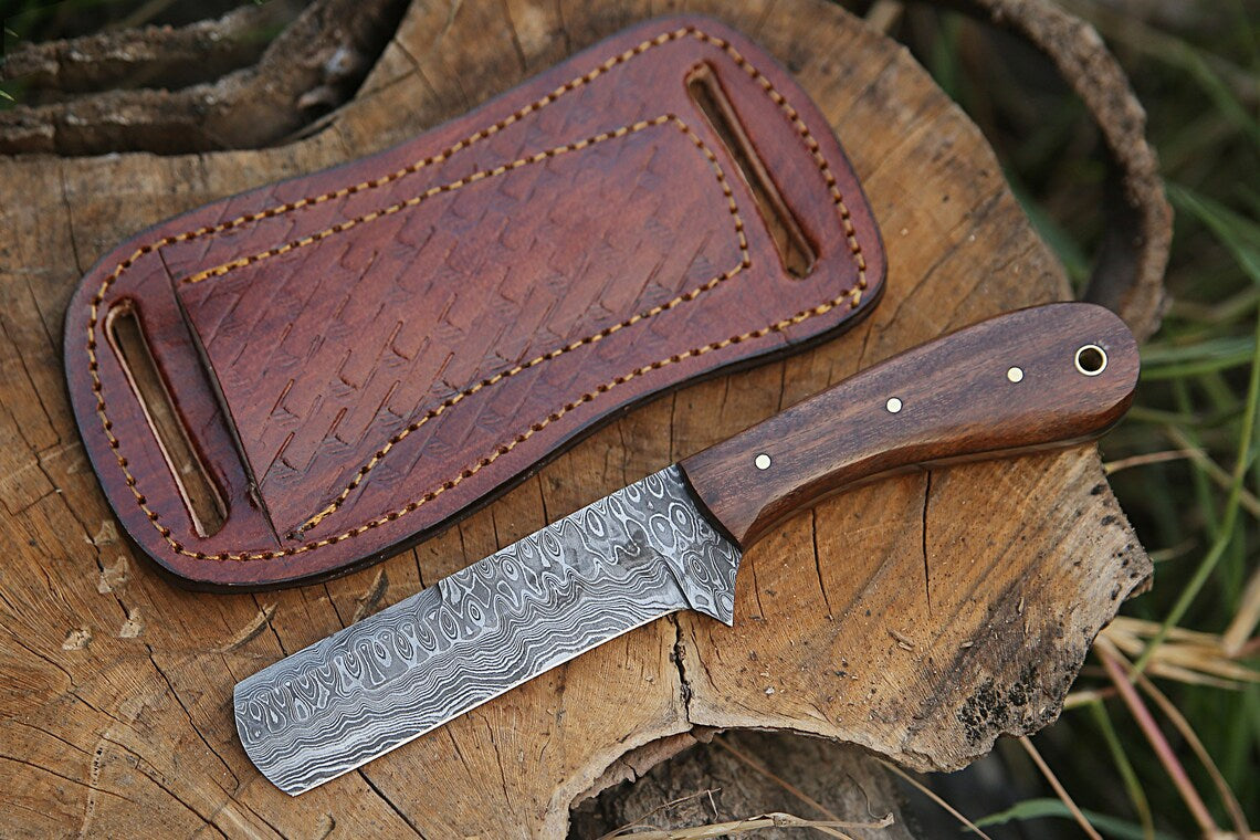 Damascus EDC Bull Cutter Knife – 4 Handle Options | HS-979