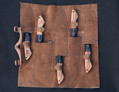 Damascus Chef Knife Set – 5 Pieces | Rosewood | HS-123