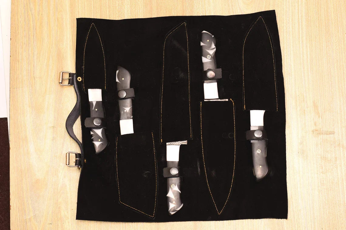 Damascus Chef Knife Set – 5 Pieces | Resin Handle | HS-125