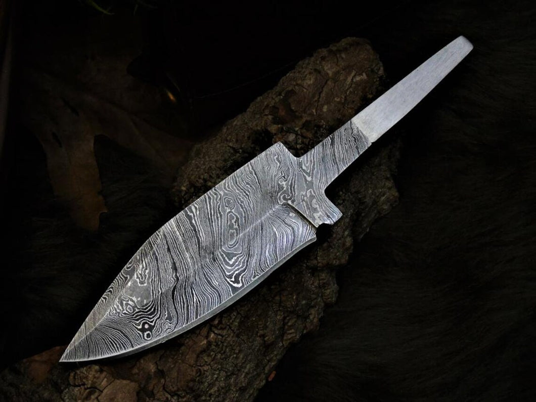 HS-1105 Lot of 2 Damascus Blade, Damascus Blank Blade, Damascus Blade Twist Pattern Best Quality Blank Blade