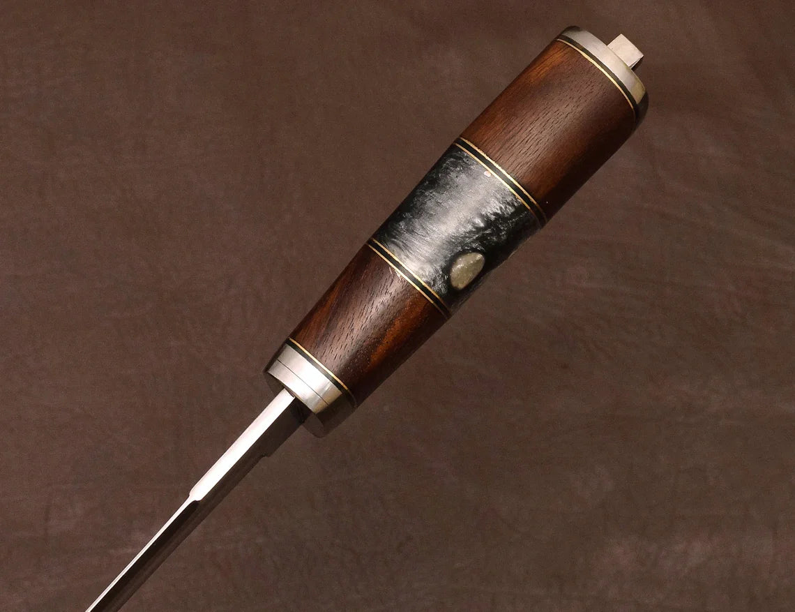 Handmade D2 Steel Hunting Knife – High Polish | Wood Handle | HS-354