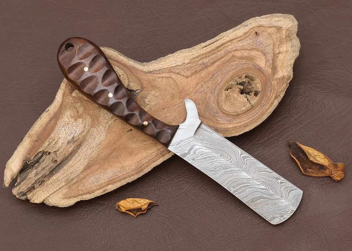 Damascus Bull Cutter Knife 8" – Wood Handle | HS-976