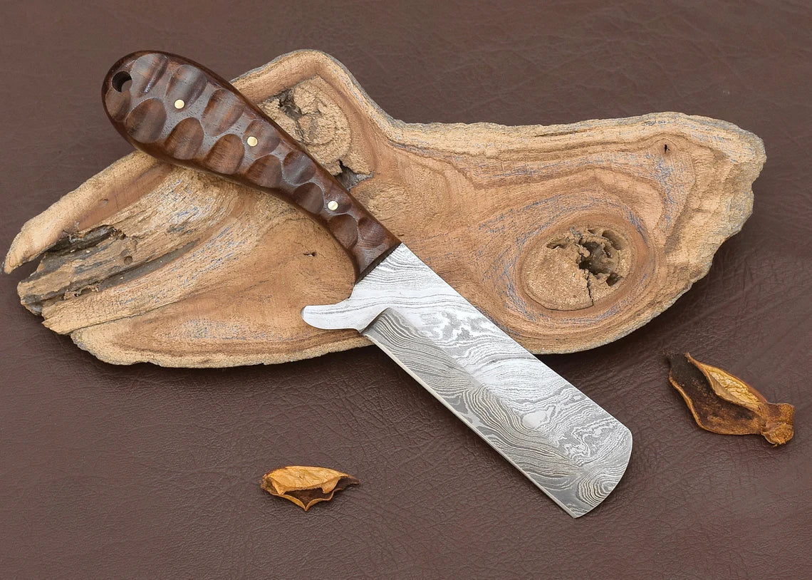 Damascus Bull Cutter Knife 8" – Wood Handle | HS-976
