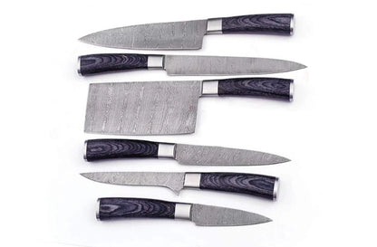 handmade Damascus Kitchen Knives set