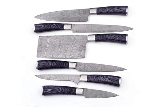 handmade Damascus Kitchen Knives set