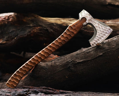 HS-1047 Hand Forged Carbon Steel Beautiful Axe , Viking Axe, Medieval Axe, Best Gift For Him/Her Rosewood Handle Material