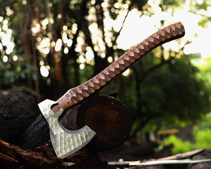 HS-1047 Hand Forged Carbon Steel Beautiful Axe , Viking Axe, Medieval Axe, Best Gift For Him/Her Rosewood Handle Material