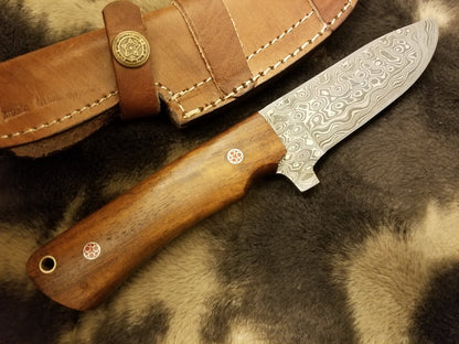 HS-534 Custom Handmade Damascus Hand craft Knife with Walnut wood scale "8"