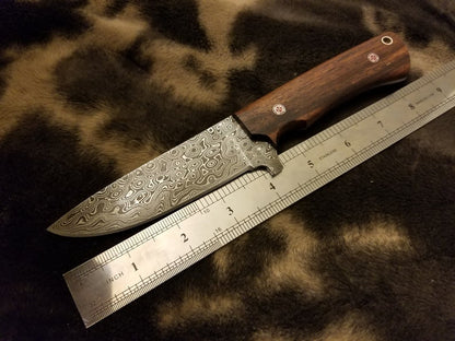 HS-534 Custom Handmade Damascus Hand craft Knife with Walnut wood scale "8"