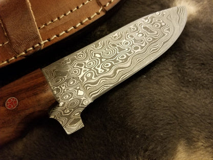 HS-534 Custom Handmade Damascus Hand craft Knife with Walnut wood scale "8"