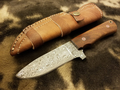 HS-534 Custom Handmade Damascus Hand craft Knife with Walnut wood scale "8"