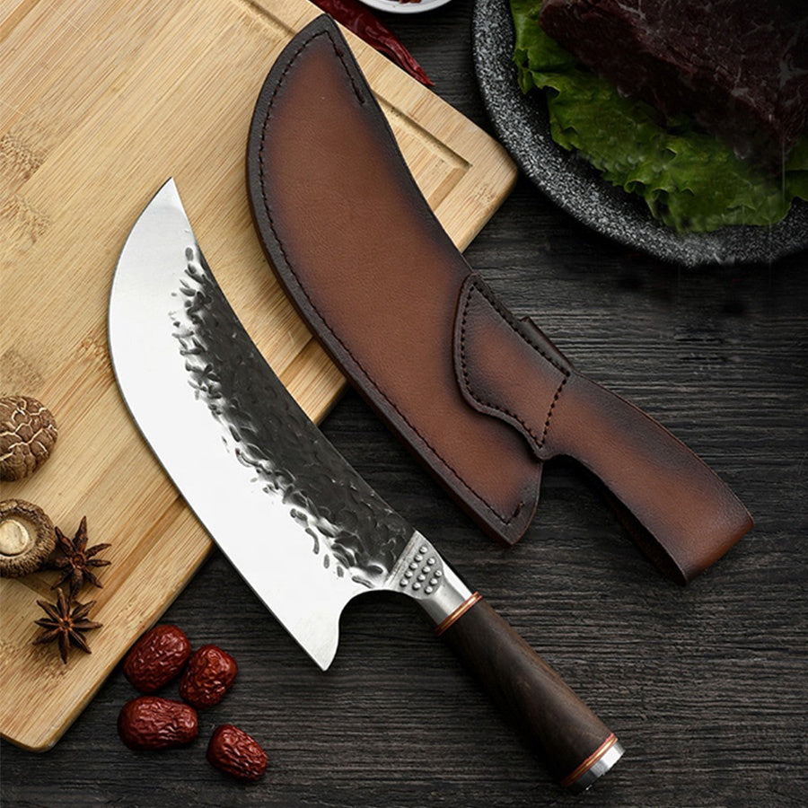 HS-277 High Quality Forged Handmade Butcher Knife Cleaver Knife Wood Handle Cut Cleaver 😍