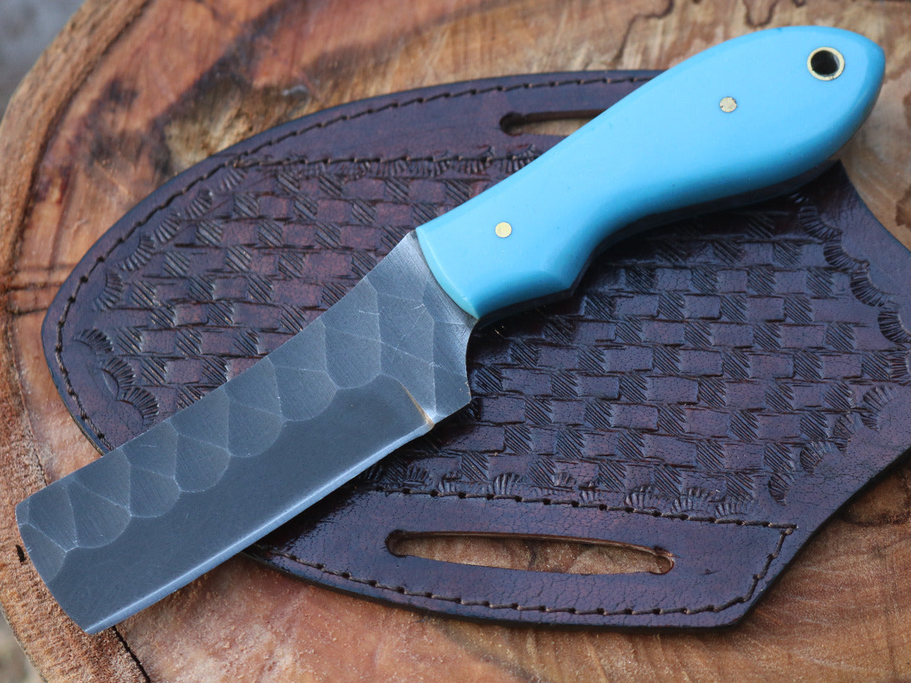 HS-998 Custom Handmade Damascus bull cutter knife Resin handle ‘gift for husband gift for boyfriend