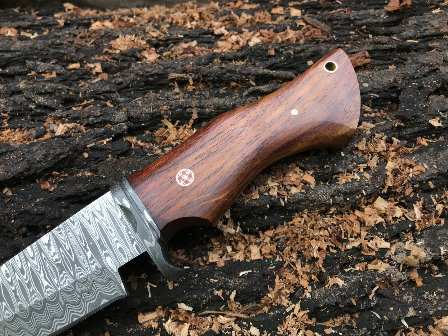 HS-392 Custom handmade Damascus steel bop cat knife wood handle gift for anniversary gift for him