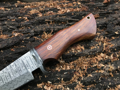 HS-392 Custom handmade Damascus steel bop cat knife wood handle gift for anniversary gift for him