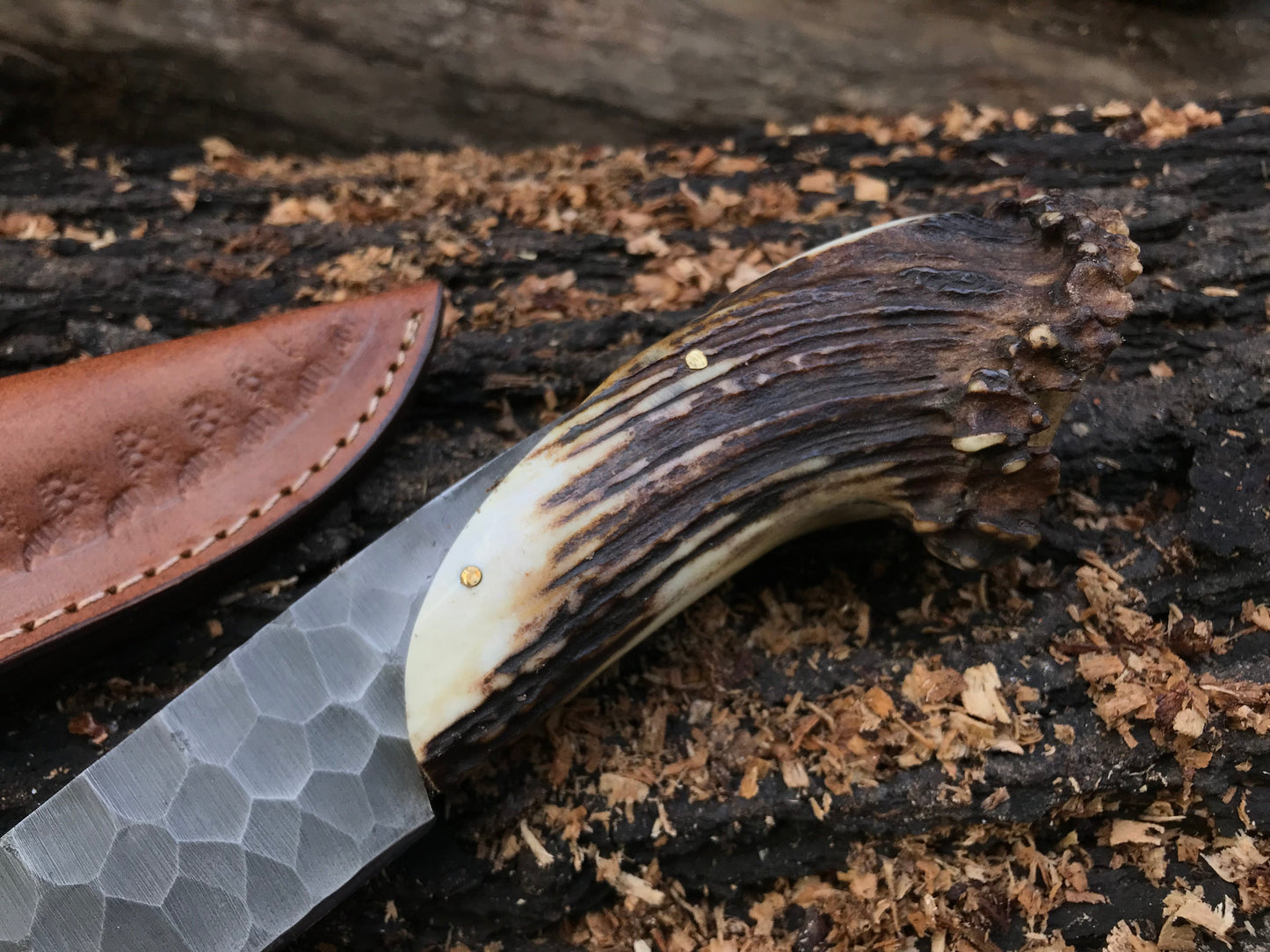 HS-392 Custom handmade beautiful stag horn hunting camping knife best gift for hunting man gift for husband