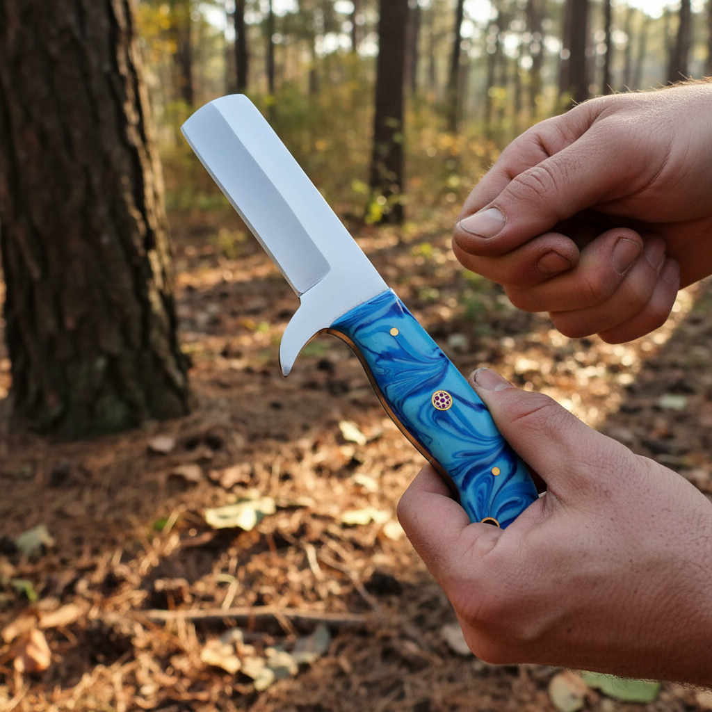 lifestyle-hands-holding-d2-bull-cutter-knife-outdoor-ranch