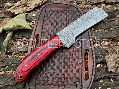 HS-994 Custom handmade Damascus cowboy bull cutter knife hand forged knife gift for him Valentine’s Day gift boy friend gift