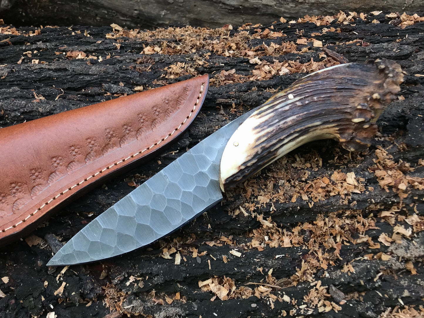 HS-392 Custom handmade beautiful stag horn hunting camping knife best gift for hunting man gift for husband